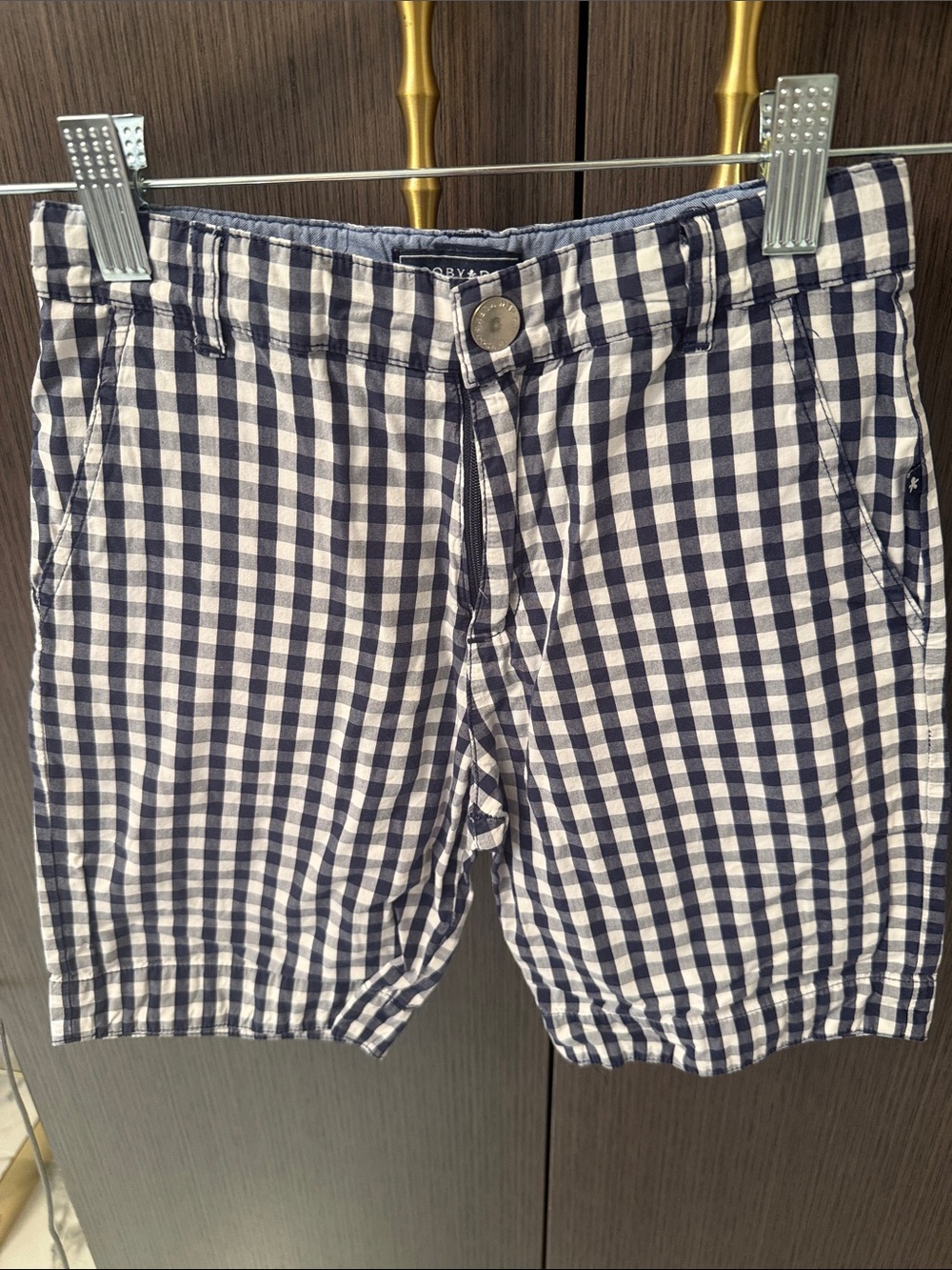 Toobydoo Navy & White Gingham Kids Shorts